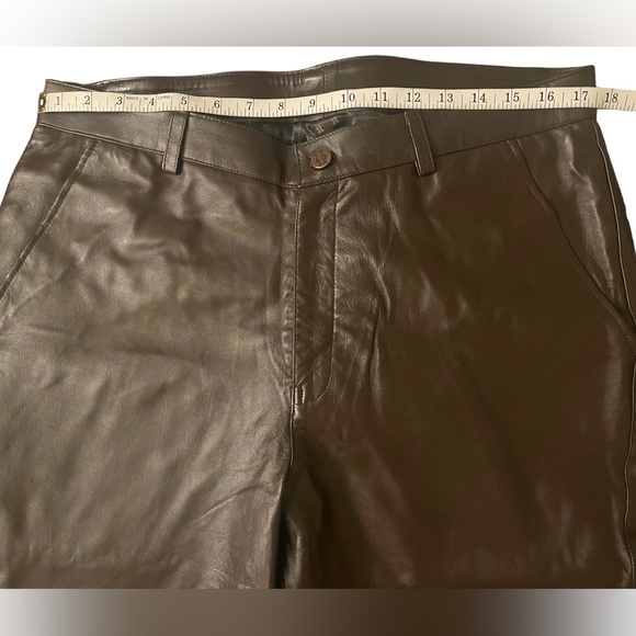 Dark Brown Lambskin Leather Trousers - Picture 5 of 8